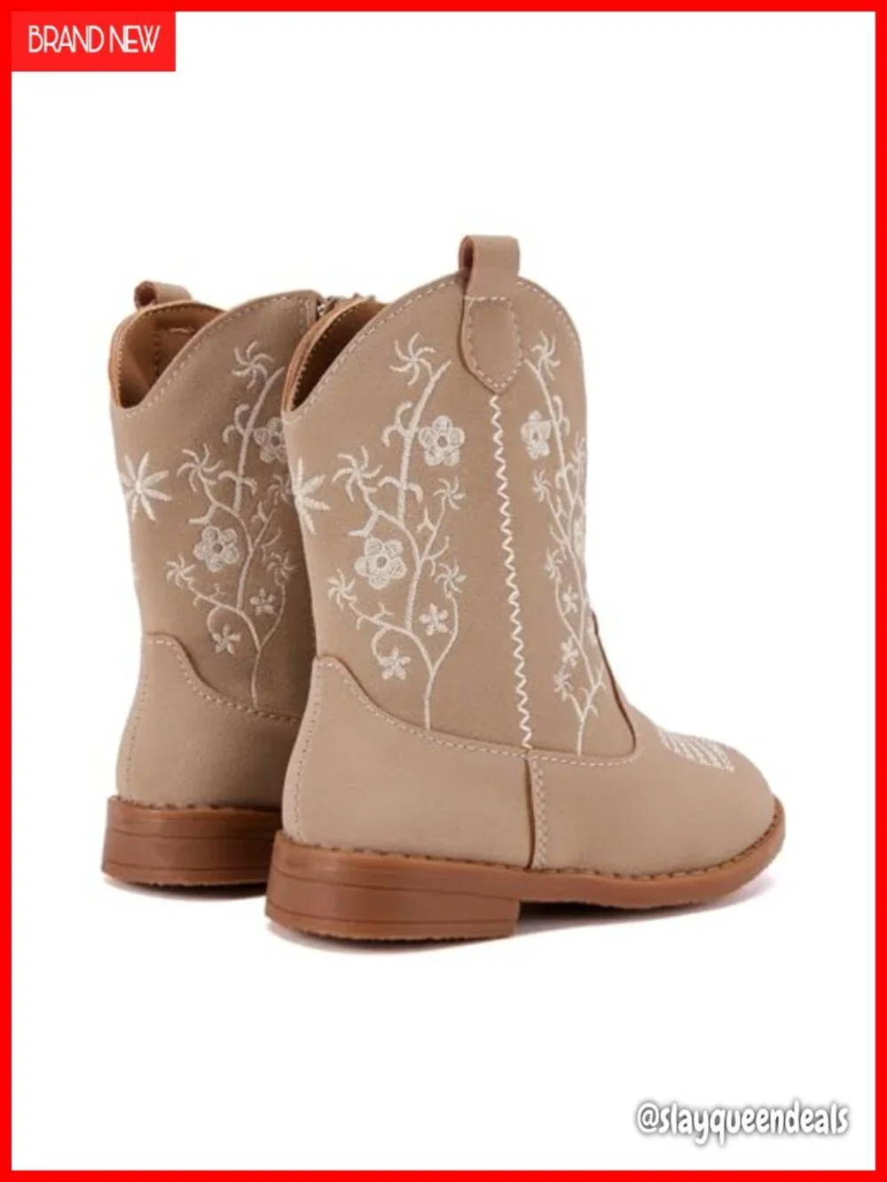 Toddler Girls Cowboy Boots Faux Leather Mid-Calf Western Boots